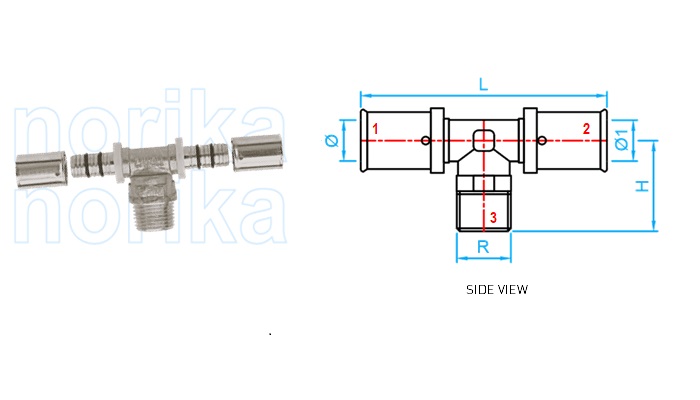 PEX Press-Fit MI Tee (Type F5)